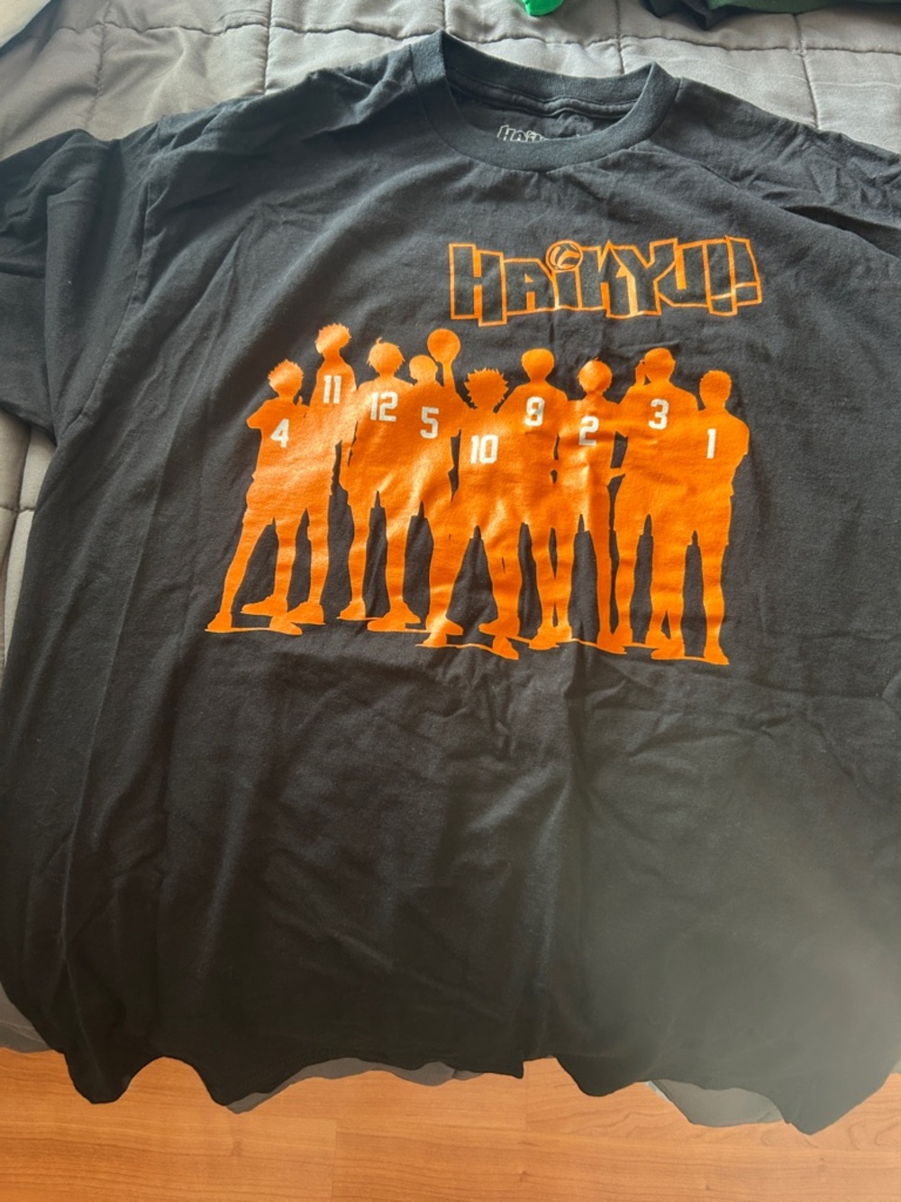 Haikyu!! Black Logo Tee - Large Crew Neck